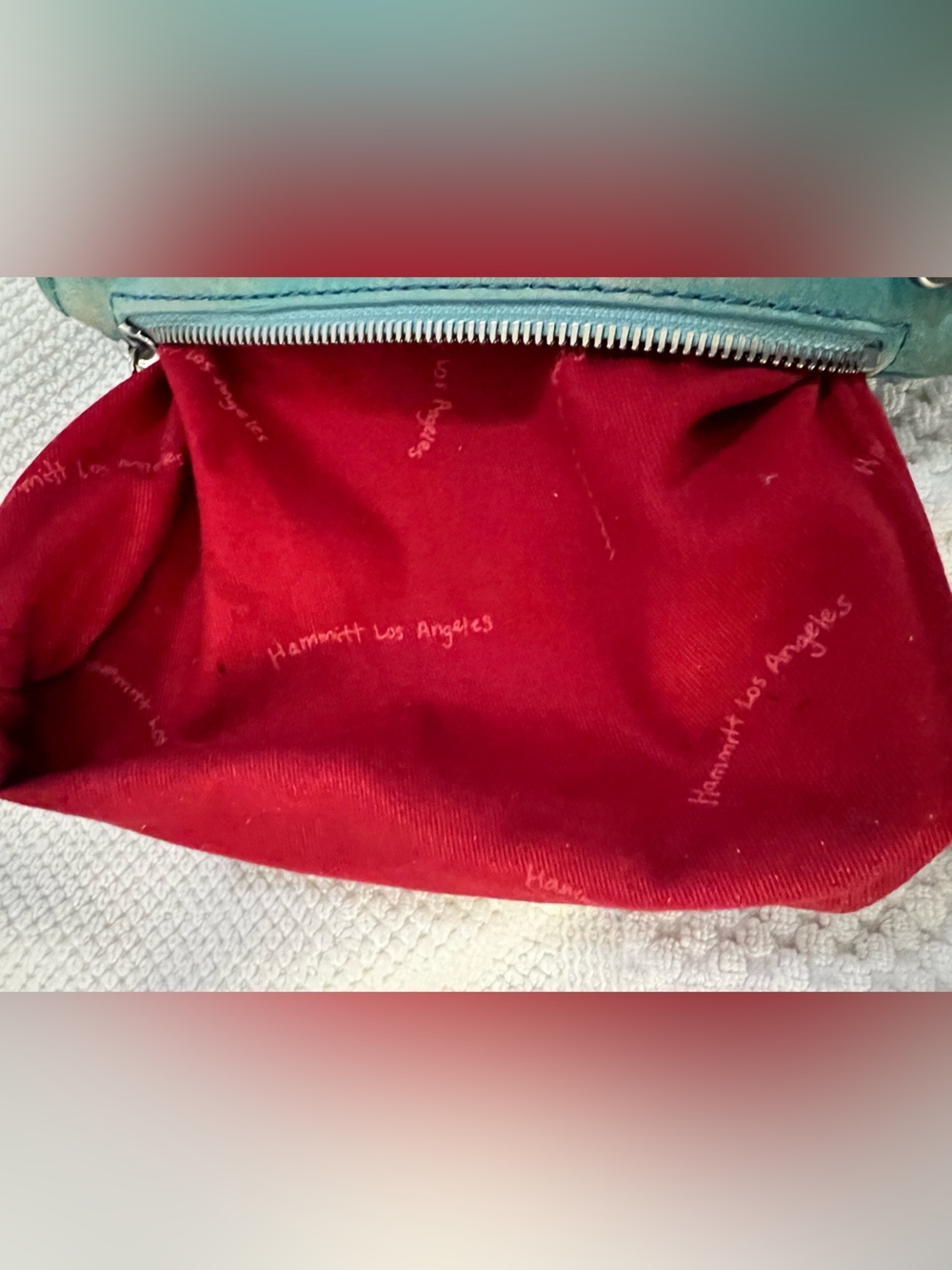 Hammitt Tony small handbag featuring a light blue tie-dye pattern - Picture 7 of 12